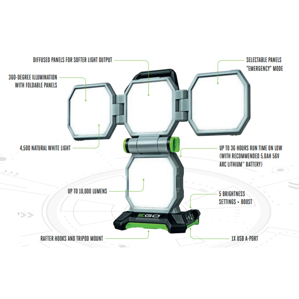 EGO 56V Cordless Portable Area Light Tool Only – LT1000E