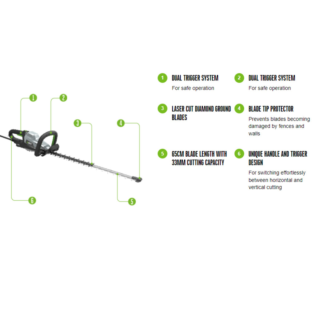 EGO Pro X 75cm 56V Cordless Hedge Trimmer Tool Only - HTX7500